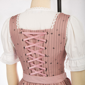 OEM kadın üstleri + elbise + önlük almanca geleneksel Oktoberfest kostümleri üç parçalı Set elbise - Product Image 6