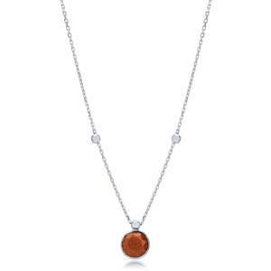Cadena de eslabones con piedra de ágata brillante, colgante de diseño moderno, turco, hecho a mano, joyería de plata de ley 925 - Product Image 2