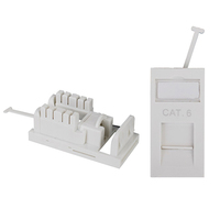 Modulo Euro Compatto Cat.6 Non Schermato IDC UTP Keystone Jack per Scatola da Pavimento Componenti per Telecomunicazioni