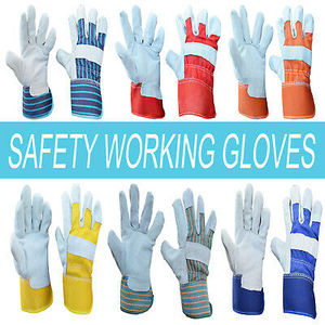 Guantes de seguridad para trabajadores de la construcción amarillos OEM, tamaño XL, impermeables, protectores de manos de cuero para conducir, Impresión de logotipo, soldadura - Product Image 4