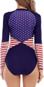 Custom Wholesale <b>UV</b> Protect Zipper up Women Long Sleeve Print <b>Swimwear</b> Rash Guard - Product Image 6