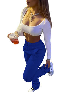 กางเกงวอร์มผ้าฟลีซสะท้อนแสงสำหรับฤดูหนาว แห้งเร็ว มีกระเป๋าแบบมีเชือกผูก จับจีบแบบลำลอง ทรงขาบานซ้อน สำหรับผู้หญิง แบบสั่งทำพิเศษ - Product Image 5