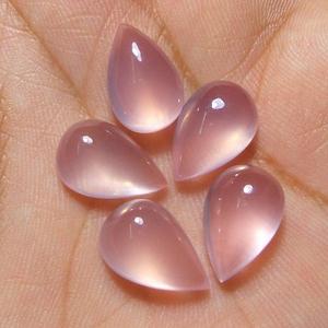 6mm 8mm naturel Rose Quartz poire lisse calibré Flatback Semi précieux Cabochon prix de gros pierres en vrac fabrication de bijoux - Product Image 1