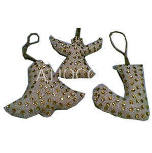 Atiqco Modern Style Jute Glass Beads Medium Christmas <b>Tree</b> Ornaments Attractive X-Mas Hanging Decor - Product Image 6