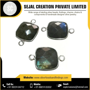 Connecteurs de pierres précieuses de lunette en argent sterling de haute qualité Sejal Creation Jewelry Findings & Components - Product Image 4