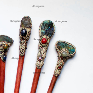 Varita de color para el cabello, arcilla polimérica, flor india, accesorios para el cabello, azúcar de cristal, varita de piedra picasso, accesorios japoneses para el cabello - Product Image 3