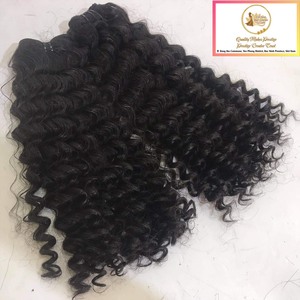 Mèches d'extensions de cheveux humains vierges bouclés 1B — ali queen, extensions de cheveux naturels, pointe plate, vente en gros, prix départ-usine - Product Image 5