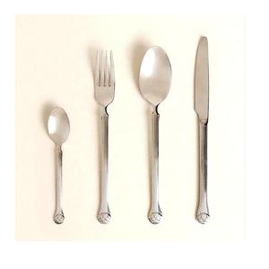 Juego de cubiertos de acero inoxidable con mango pulido plateado Juego de cubiertos de acero inoxidable - Product Image 1