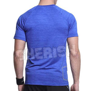 Camiseta de entrenamiento de cuello redondo de secado rápido para hombre, Camiseta ajustada de gimnasio para hombre - Product Image 6
