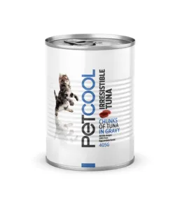 canned wet cat food with TUNA. PETCOOL IRRESISTIBLE