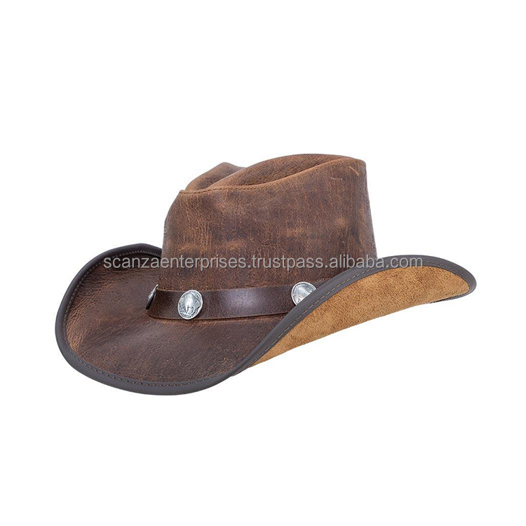 2021 American Hat Makers Premium Quality Brown Cowboy Hat Unisex Top Quality Leather