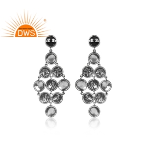 Arizona Turquoise Gemstone <b>Dangle</b> <b>Earrings</b> Jewelry Manufacturer 925 Sterling <b>Silver</b> Oxidized <b>Dangle</b> <b>Earrings</b> Supplier - Product Image 4