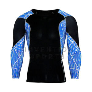 เสื้อใส่เล่นฟิตเนส BJJ UPF 50เสื้อแรชการ์ดแขนยาวแห้งเร็วพิมพ์ลายสำหรับผู้ชาย - Product Image 5