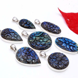 Labradorita-pulsera de hello kitty para hombres, colgante grabado de guitarra, colgante de oro personalizado, cuentas de labradorita, 2021 - Product Image 5