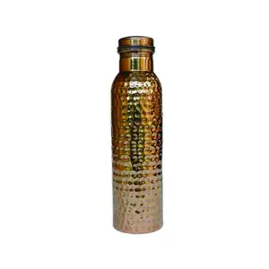 Best Selling Hammered Design Pure Copper Bottle Golden Polished
