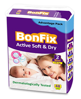 Pañales de Tela Bonfix, Calidad Media, Tela No Tejida, Impresos, con Protección Contra Fugas, Superficie Seca, Productos para Bebés, Turquía, para el Cuidado de la Madre y el Niño