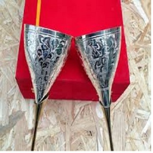 Rustic Finish Brass <b>Wine</b> <b>Goblet</b> Engraved Handmade Chalice Vintage Metal Drinking Cup Decorative Barware Wedding Table Piece - Product Image 1