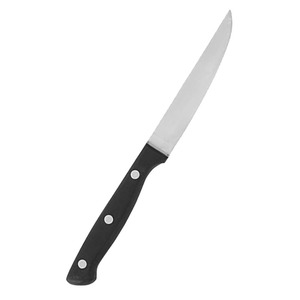 Cuchillo de carne de acero inoxidable de alta calidad con mango de madera, negro, para barbacoa, OEM, para camping y cocina, con 3 años de garantía. - Product Image 1