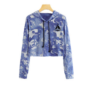 2020 New Arrival <b>Hoodies</b> in <b>Pink</b> Color With Cropped Design for <b>Ladies</b> Warm Winter <b>Hoodies</b> - Product Image 2