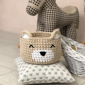 <b>Knitted</b> Bear <b>Storage</b> Basket for Home Organization - Product Image 3