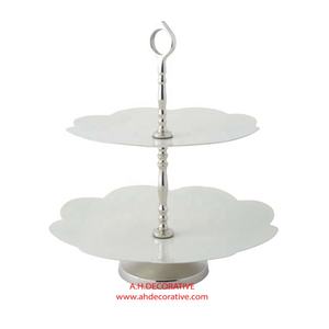 Support à gâteau en métal à 2 niveaux, table de mariage, dessus décoratif en métal, nouvelle conception de support à gâteau pour la décoration - Product Image 1