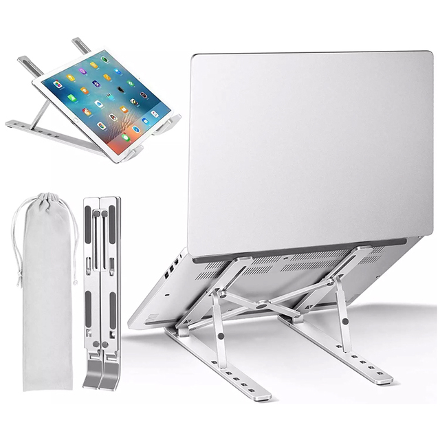 Aluminum Alloy Laptop Stand 6 Level Adjustable and Foldable for Laptop Notebook