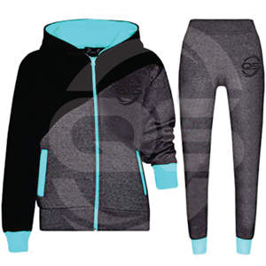 ชุดวอร์มผ้าฟลีซแบบยูนิเซ็กซ์พร้อมซิปและกางเกงจ็อกเกอร์เข้ารูป ออกแบบลายของคุณเอง กางเกงออกกำลังกายต้านเชื้อแบคทีเรีย - Product Image 1