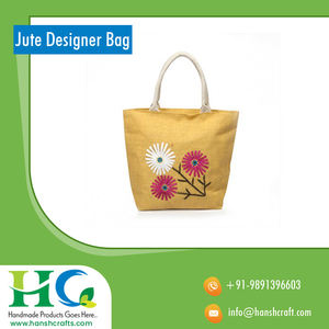 Fabrication indienne de sac en Jute fait à la main pour femmes, fourre-tout élégant et écologique en toile de coton, noir, nouvelle collection - Product Image 3