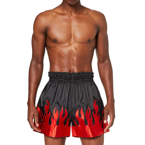 Pantalones Cortos de Muay Thai Negros de Satén, Algodón Elástico Transpirable de Secado Rápido, para Kick Boxing, MMA, con Logotipo Personalizado, Ropa de Artes Marciales, Servicio OEM - Product Image 1