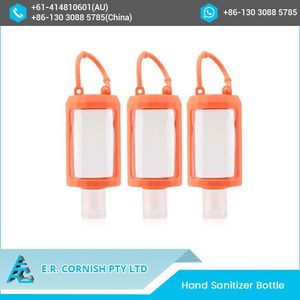 Botella de plástico vacía para desinfectante de manos, bote pequeño de bolsillo con cubierta de silicona - Product Image 4