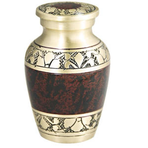 Venta al por mayor precios razonables mini urnas de cremación de recuerdo con mármol acabado metal mini recuerdo de La India - Product Image 1
