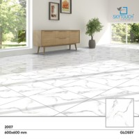 Mosaïque murale en porcelaine blanche à motif floral 600x600mm pour projets hôteliers et spas, décoration intérieure, garantie à vie