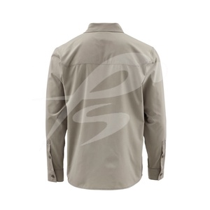 Camiseta Deportiva Informal para Hombre, Cuello Camisero, Manga Larga, Jersey Sólido de 180 Gramos, Corte Regular, Antiarrugas, Secado Rápido - Product Image 5