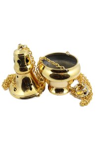 Conjunto de suministros de iglesia de latón, colgante, thurible - Product Image 2