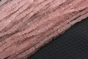 Natural Rose Quartz Heishi Smooth Square Beads Top Quality 16 " Long Strand Making Jewelry Handmade Necklace - Product Image 5