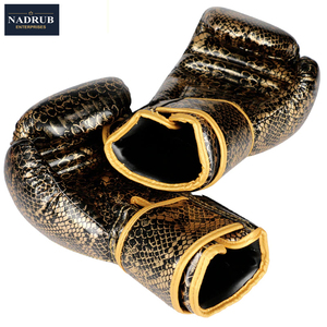 Guantes de Boxeo Personalizados de Diferentes Colores, Textura de Piel de Serpiente, Cierre de Gancho y Bucle, Correa de Muñeca con Logotipo Personalizado, Hechos de Cuero - Product Image 3