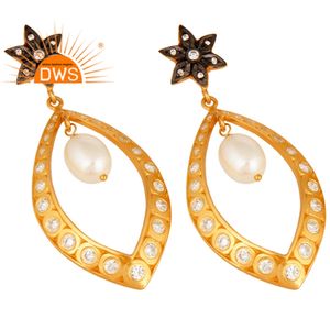 Ensemble de boucles d'oreilles pendantes en argent 925, perle en Zircon blanc, fabrication de bijoux, livraison gratuite - Product Image 2