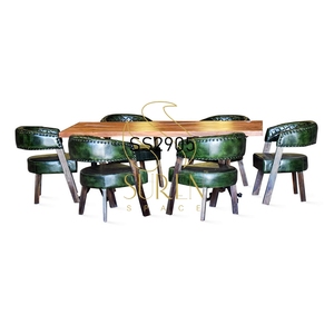 El último juego de comedor hecho a mano comercial Diseñador indio Mesa de comedor de restaurante hecha a mano de madera maciza - Product Image 2