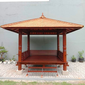 Pabellón de Jardín Moderno de Madera Enterenprise, Gazebo para Descanso al Aire Libre, Estructura de Cedro Rojo Occidental Sin Recubrimiento, Resistente a la Intemperie y Duradero - Product Image 4