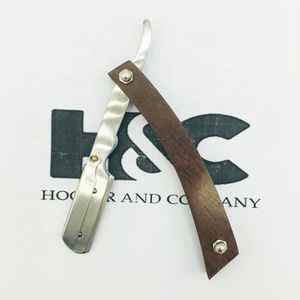 Top Trend Darks Brown Color Coating High Quality Pakka Wood Handle Barber <b>Straight</b> Shaving <b>Razor</b> With Wood Handle - Product Image 6