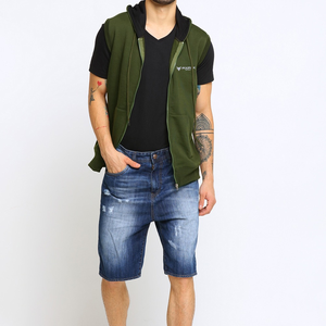 Wholesale Customized Men OEM Zipper Up Blank <b>Sleeveless</b> <b>Hoodies</b> Custom Men High Quality <b>Sleeveless</b> <b>Hoodies</b> for men - Product Image 4