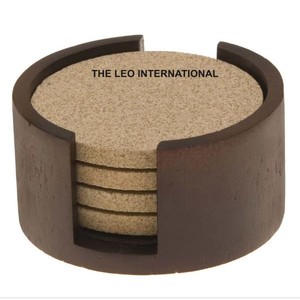 Posavasos Hexagonales de Madera y Mármol Color Marrón con Soporte, Accesorio para el Hogar u Oficina - Product Image 6