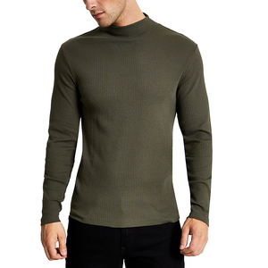 Vente en gros de t-shirts pour hommes t-shirts basiques unis et doux à manches longues de grande taille pour hommes - Product Image 6
