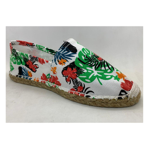 รองเท้าเอสพาดริลล์สีทึบพิมพ์ลายดอกไม้รองเท้าส้นแบนแบบดั้งเดิมน้ำหนักเบาแบบสลิปออนฤดูร้อน - Product Image 1