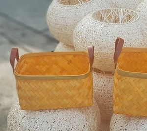 ตะกร้าผลไม้ไม้ไผ่พร้อมหูหิ้ว ตะกร้าไม้ไผ่สำหรับเก็บของจากเวียดนาม - Product Image 1