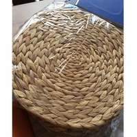 Napperon rond naturel en jacinthe d'eau de haute qualité, napperons en paille tressée Tapis de table personnalisé Mary
