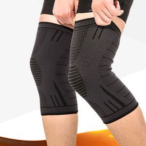 Customized Top Quality New Men's Compression Solid Black knitted Breathable Knee <b>Support</b> Sleeve For Sports - Product Image 1