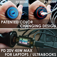 Prises de chargeur USB PD 45W de type C YIS Marine pour bateau, camping-car, caravane, camping-car, prise USB 12V