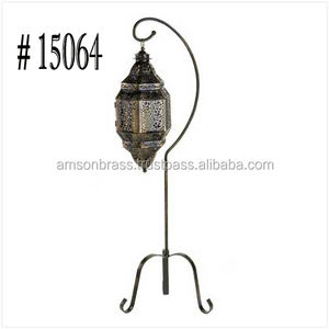 Decoración de fiesta marroquí colgante con farol de vela de pie - Product Image 1