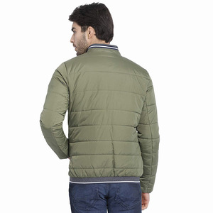 Hermosas chaquetas acolchadas de invierno para hombres, tela de nailon recubierta con cremallera y patrón, decoración, servicio OEM disponible - Product Image 2